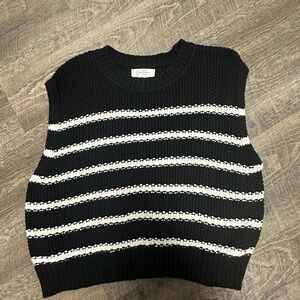 Jessica Simpson Black and White Striped Blouse